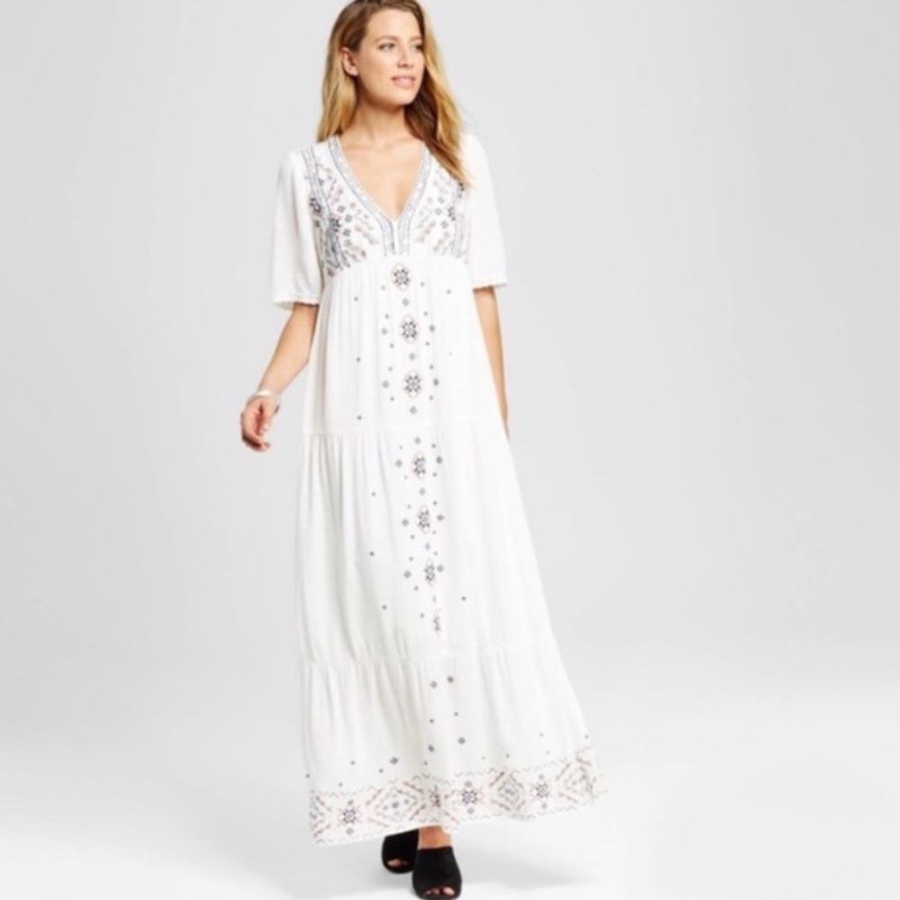 Knox rose boho Embroidery Maxi Dress